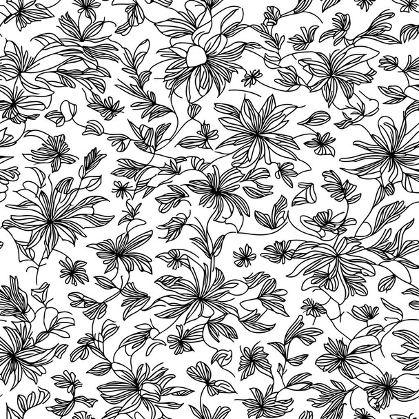 Floral seamless pattern. Diagonal flower lines pattern background. Flat abstract flower lines pattern. Straight stripes texture background. Line pattern Vector illustration background. - Vektör, Görsel
