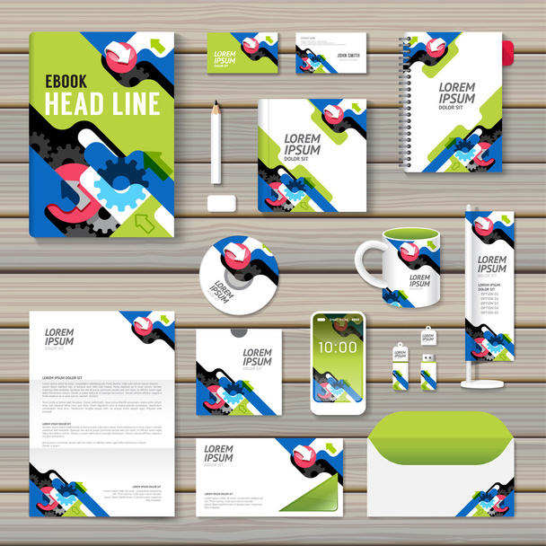 Set of corporate identity template - Vector, Image