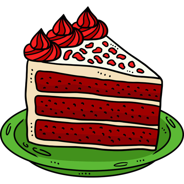 This cartoon clipart shows a Slice Cake illustration - Vektor, obrázek