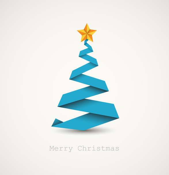 διάνυσμα απλό χριστουγεννιάτικο δέντρο από λωρίδα χαρτί - Διάνυσμα, εικόνα