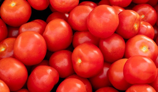 τις νωπές βιολογικές ντομάτες στην αγορά - Φωτογραφία, εικόνα