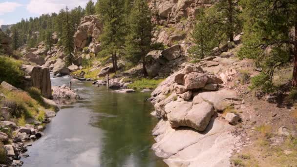 Jedenaście mil kanionu i South Platte River połowów w Kolorado - Materiał filmowy, wideo