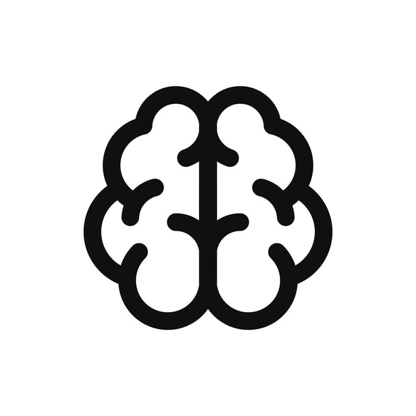 Brain Icon on White Background. Line Style Vector Illustration - Vetor, Imagem
