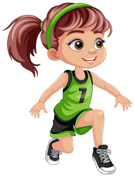 Girl Wearing Basketball Outfit illustration - Vector, imagen