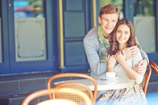 fiatal pár a kávézóban - Fotó, kép