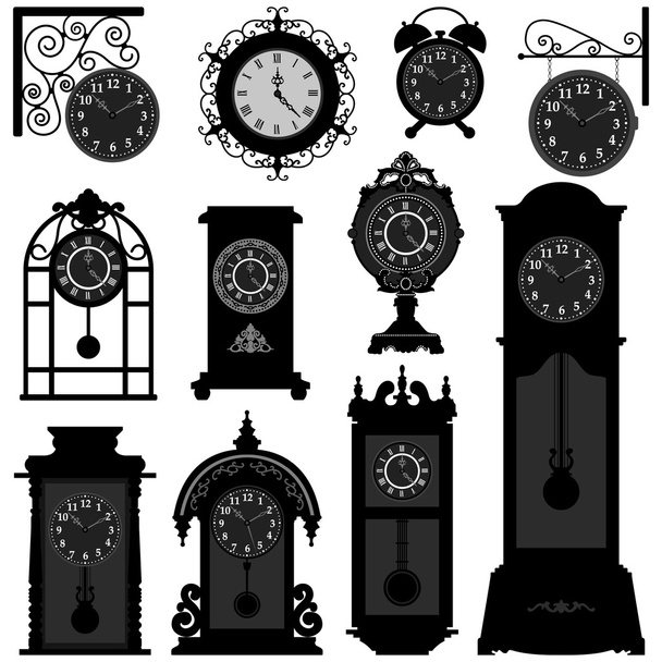 Годинник час старовинні старовинні старовинні класичні старі традиційні ретро
 - Вектор, зображення