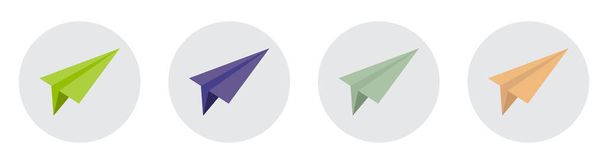 Paper plane icon collection vector illustration isolated on white - Vecteur, image