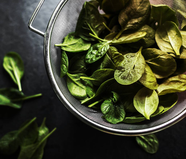 A Fresh spinach leaves - Photo, Image