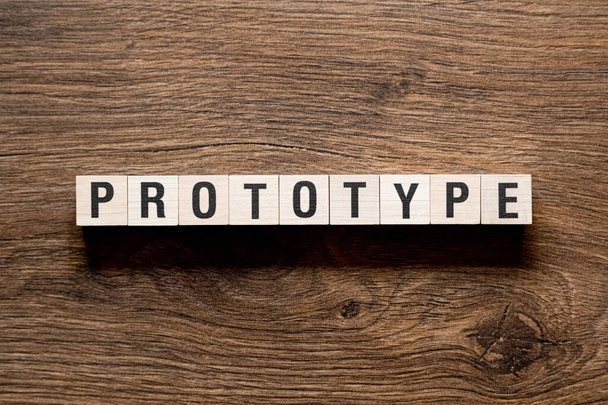 Prototipo - concepto de palabra en bloques de construcción, texto, letras - Foto, imagen