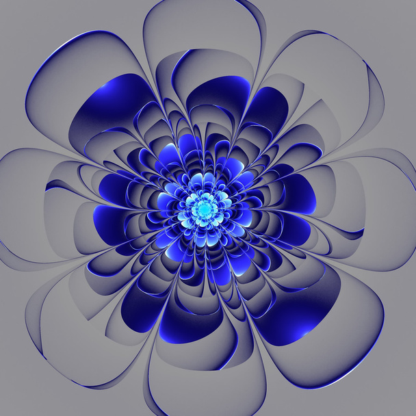 Το όμορφο μπλε λουλούδι σε γκρι φόντο. Ηλεκτρονικό υπολογιστή παιχνίδι - Φωτογραφία, εικόνα