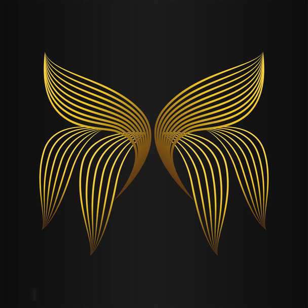 Золотий квітковий орнамент на чорному тлі
 - Вектор, зображення