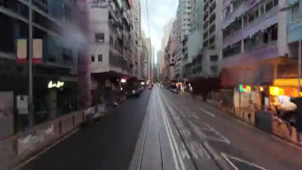 eléctrico vista de Sheung Wan, Hong Kong Julho 4 2023 - Filmagem, Vídeo