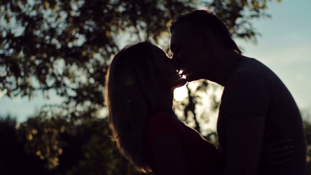 Loving couple kissing - Záběry, video