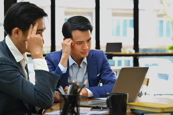 Exhausted businessmen frustrated by business problem or dissatisfied with work results. - Photo, Image