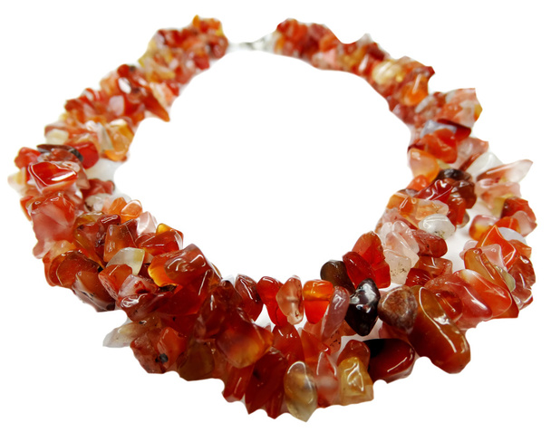 Carnelian gemstone gyöngy nyaklánc ékszer - Fotó, kép