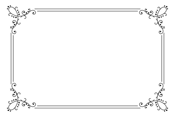 Ornament frame ornate rectangle simple black shape art - Fotó, kép