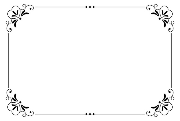 Ozdobný rám zdobený obdélník jednoduchý černý tvar umění - Fotografie, Obrázek