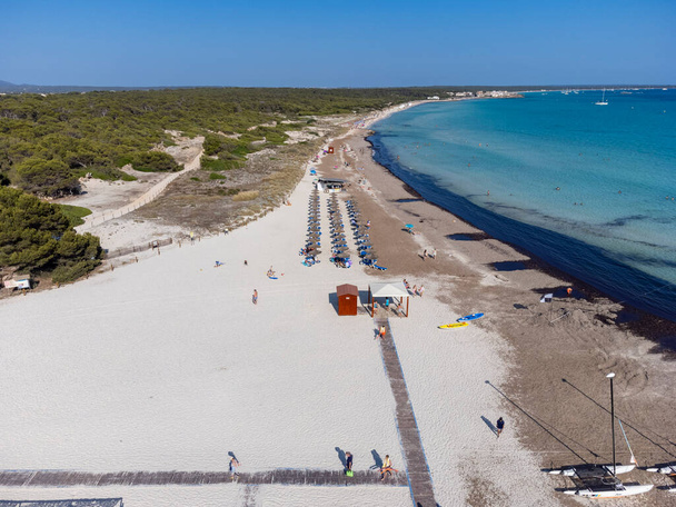 Sa Rapita παραλία εναέρια άποψη, Campos, Μαγιόρκα, Βαλεαρίδες Νήσοι, Ισπανία - Φωτογραφία, εικόνα