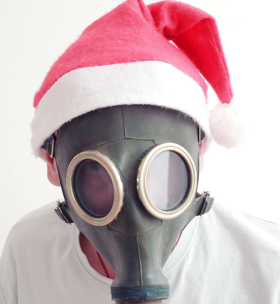 Santa en masque à gaz
 - Photo, image