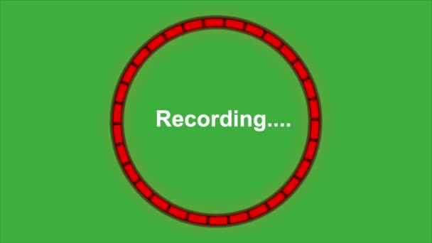 Animación video círculo grabación sobre fondo verde - Imágenes, Vídeo