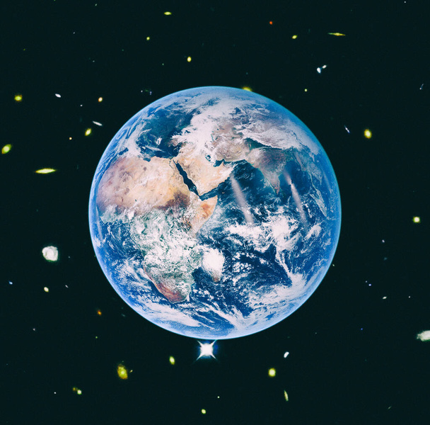 Planeet aarde in de ruimte, volle planeet. De elementen van dit beeld geleverd door NASA - Foto, afbeelding