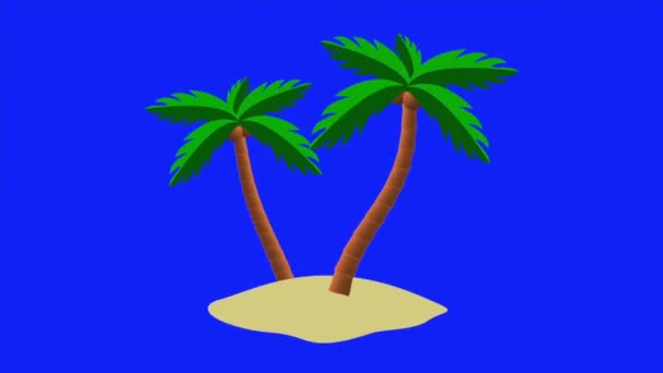 Kleine eiland video animatie op blauwe scherm achtergrond, verwijder blauwe achtergrond op uw video-editing software - Video