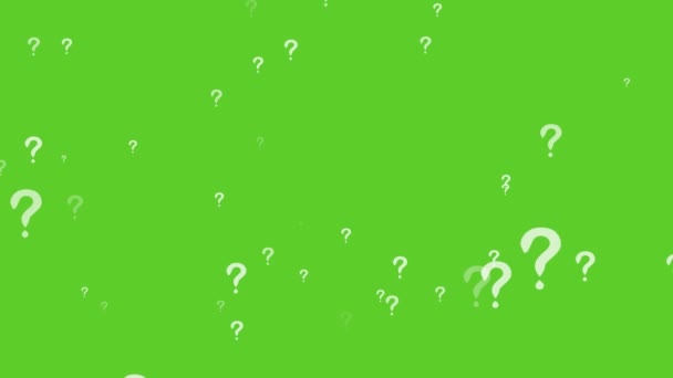 Позначка питання повільний вихор великого розміру елемент частинок на фоні зеленого екрану концепції що коли і як - Кадри, відео