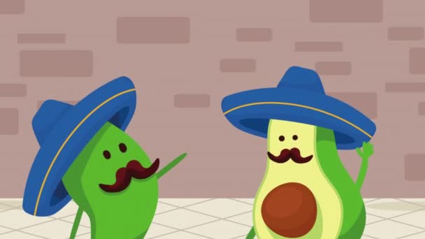 cultura messicana cactus comic personaggio animazione 4k video animato - Filmati, video