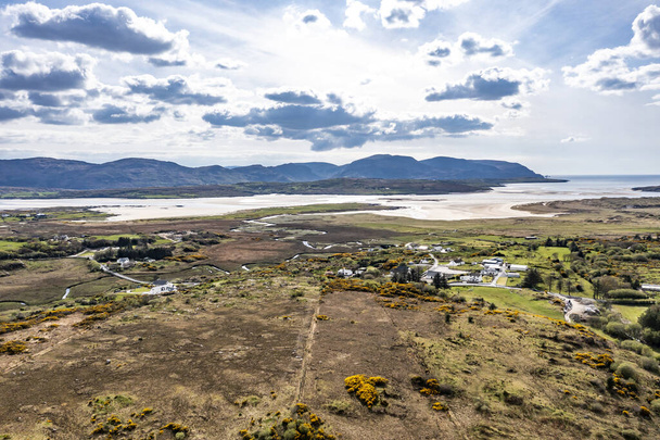 Aerial view of the Sandfield area between Ardara and Portnoo in Donegal - Ireland - Valokuva, kuva