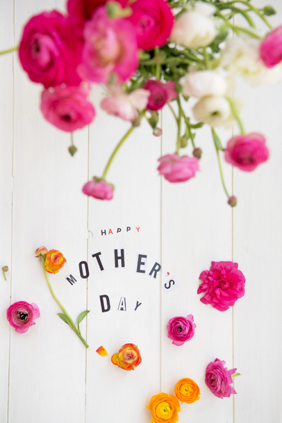 Happy Mothers Day Letters and Ranunculus - Photo, Image