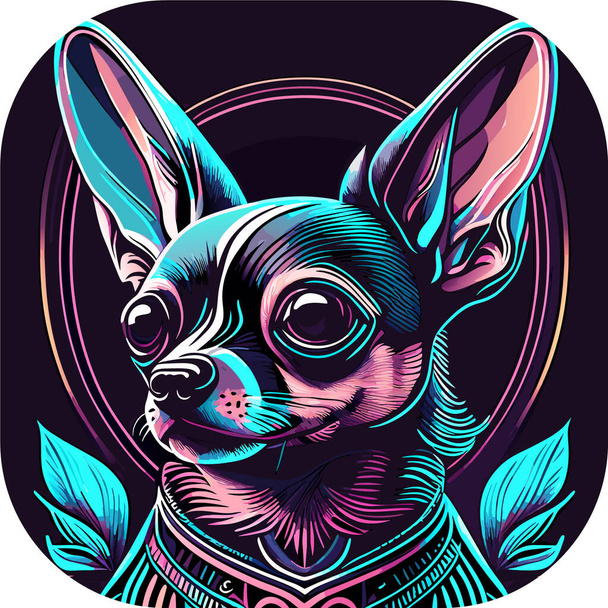 chihuahua t-shirt design, pastel goth, vector, Chihuahua dog face vector illustration, Cute little chihuahua dog isolated background  - Vector, Image
