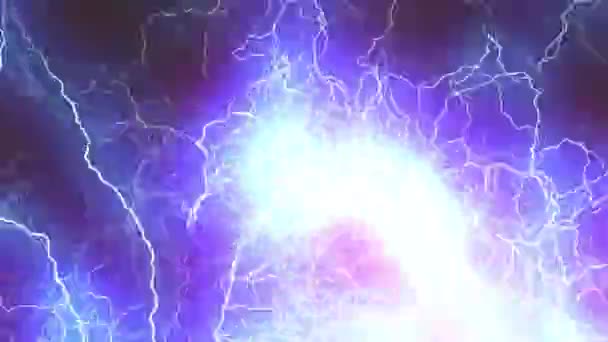 Purple and blue background with a bunch of lightning. 2D rendering abstract pattern - Footage, Video