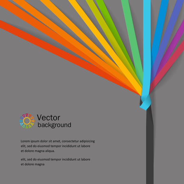 El fondo brillante con las cintas - el arco iris
 - Vector, imagen