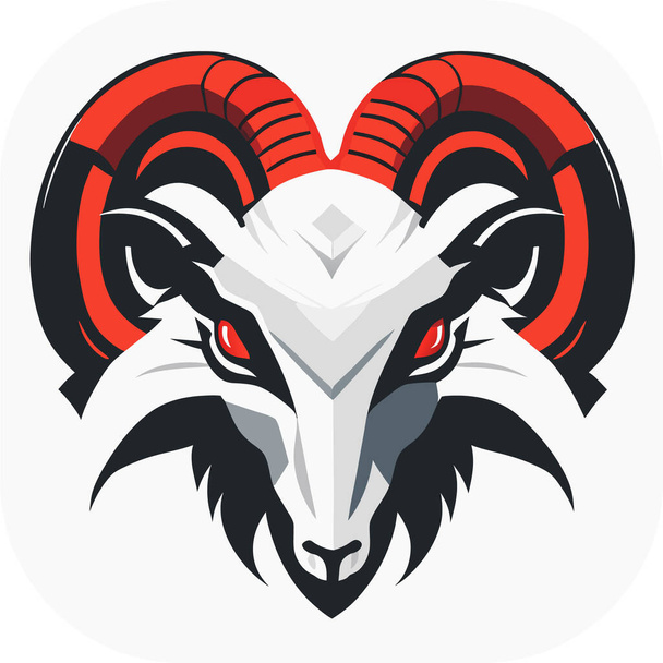 head of the ram (ram head), vector black and white drawing clean and simple, logo, icon, poster t-shirt, sheep logo simple clean and elegance. - Wektor, obraz
