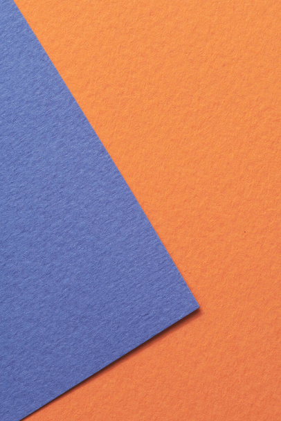 Rough kraft paper background, paper texture orange blue colors. Mockup with copy space for text - Zdjęcie, obraz