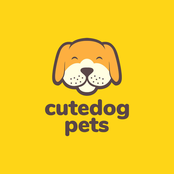 zvíře domácí zvířata pes štěně Brittany roztomilý maskot kreslený logo design vektor - Vektor, obrázek