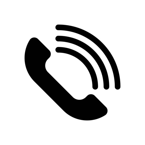 Telefonhívás ikon, régi telefon ikon, hívó telefon, technológiai eszköz, Kapcsolati adatok, kommunikációs szimbólum, támogatás, Chat, trendi fekete jel elszigetelt fehér háttér vektor illusztráció - Vektor, kép