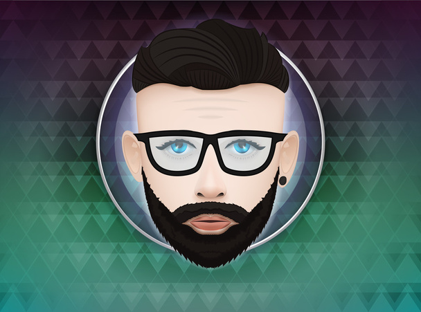 Hipster male label - Vector, Image