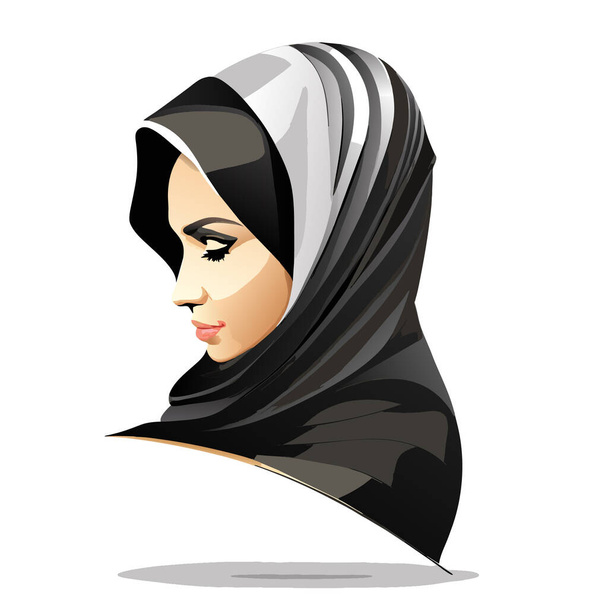 Γυναικείο λογότυπο hijab με μοναδικό concept και σχεδιασμό επαγγελματικών καρτών Premium Vector, Muslim fashion hijab logo design, όμορφη μαντίλα για μουσουλμάνες γυναίκες - Διάνυσμα, εικόνα