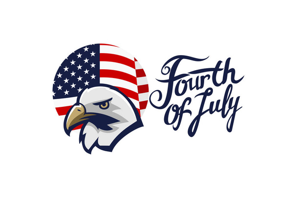 Día de la Independencia de los EE.UU. 4 de julio. Feliz Día de la Independencia Ilustración vectorial. Adecuado para tarjeta de felicitación, póster y pancarta. - Vector, imagen