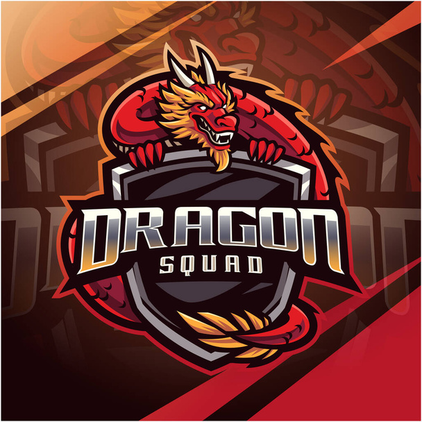 Dragon ομάδα esport σχέδιο λογότυπο μασκότ - Διάνυσμα, εικόνα