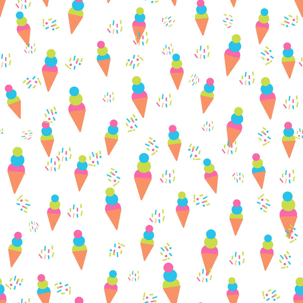 Ice cream vector seamless pattern - ベクター画像