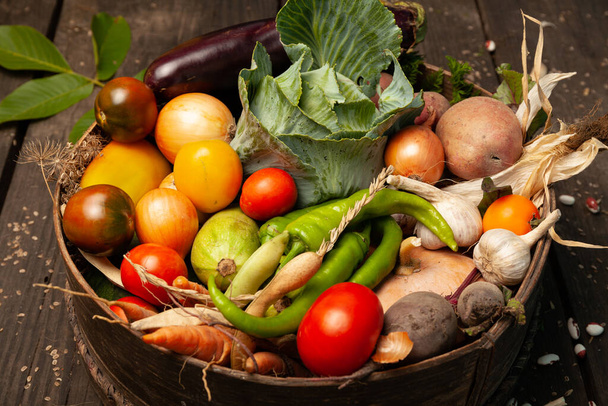 Fresh farm vegetables, organic healthy food. Agriculture harvest. - Φωτογραφία, εικόνα