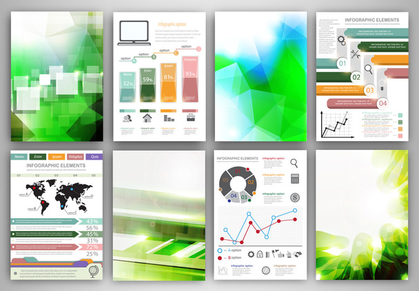Infographic iconen en achtergronden - Vector, afbeelding