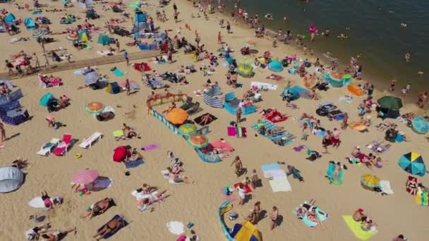 Пляж Балтійське море Stogi Plaza Morze Baltyckie Air View Poland. Високоякісні 4k кадри - Кадри, відео
