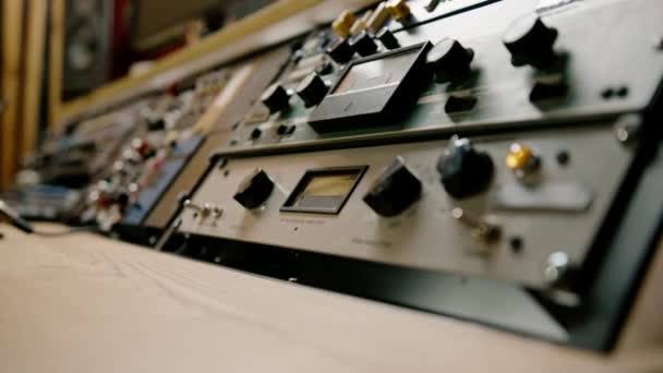 Remote Control Mixer Adjust Sound Volume Level Music Creation Equalizer Button Recording Studio Retro Style - Footage, Video