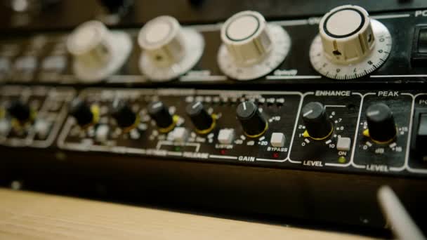 Remote Control Mixer Adjust Sound Volume Level Music Creation Equalizer Button Recording Studio Retro Style - Footage, Video