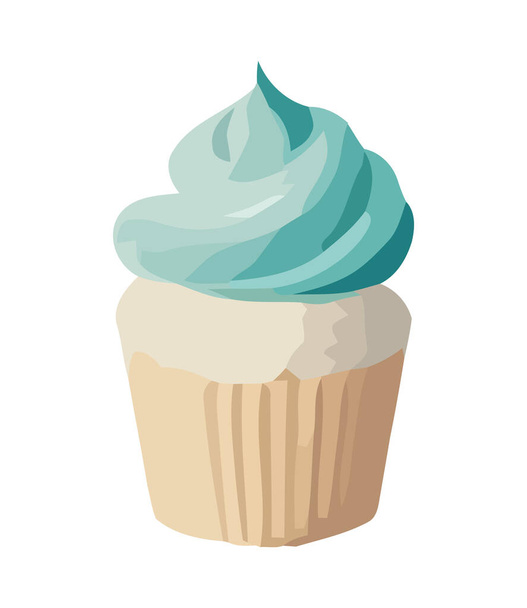 Sweet cupcake with icing icon isolated - Vettoriali, immagini