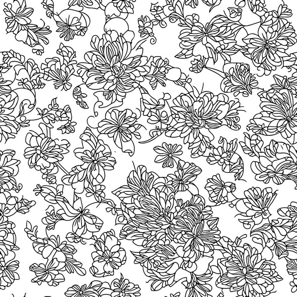 Floral seamless pattern. Diagonal flower lines pattern background. Flat abstract flower lines pattern. Straight stripes texture background. Line pattern Vector illustration background. - Vektori, kuva