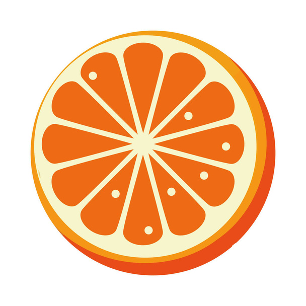 Juicy citrus slice orange design icon isolated - Vektor, obrázek